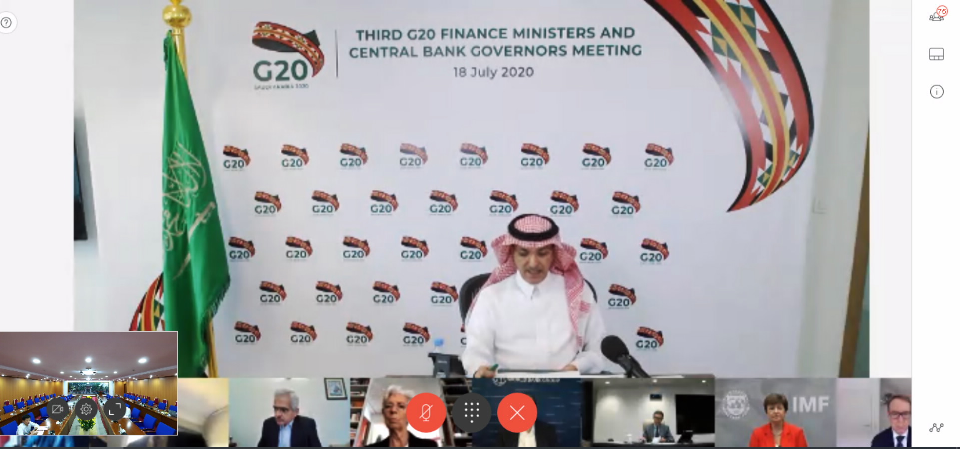 Hội nghị trực tuyến Bộ trưởng Tài chính và Thống đốc Ngân hàng Trung ương G20